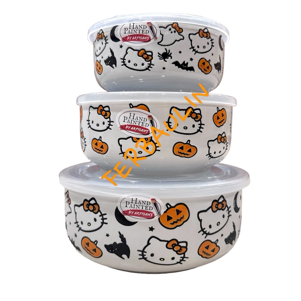 🎃  Hello Kitty Halloween Ceramic Food Storage pumpkin set